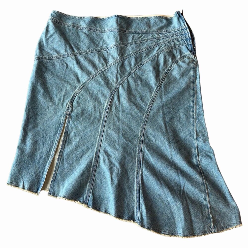 Rare Anthropologie Pilcro Denim Asymmetric Midi Skirt - Sample Piece Size 2X